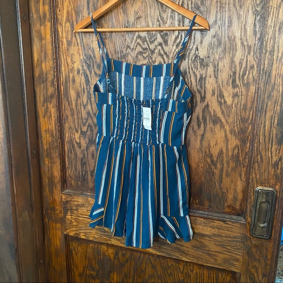 Loft beach romper blue striped tank top romper NWT size extra small XS - Picture 4 of 6